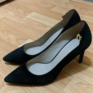 Tory Burch Elizabeth black suede heels